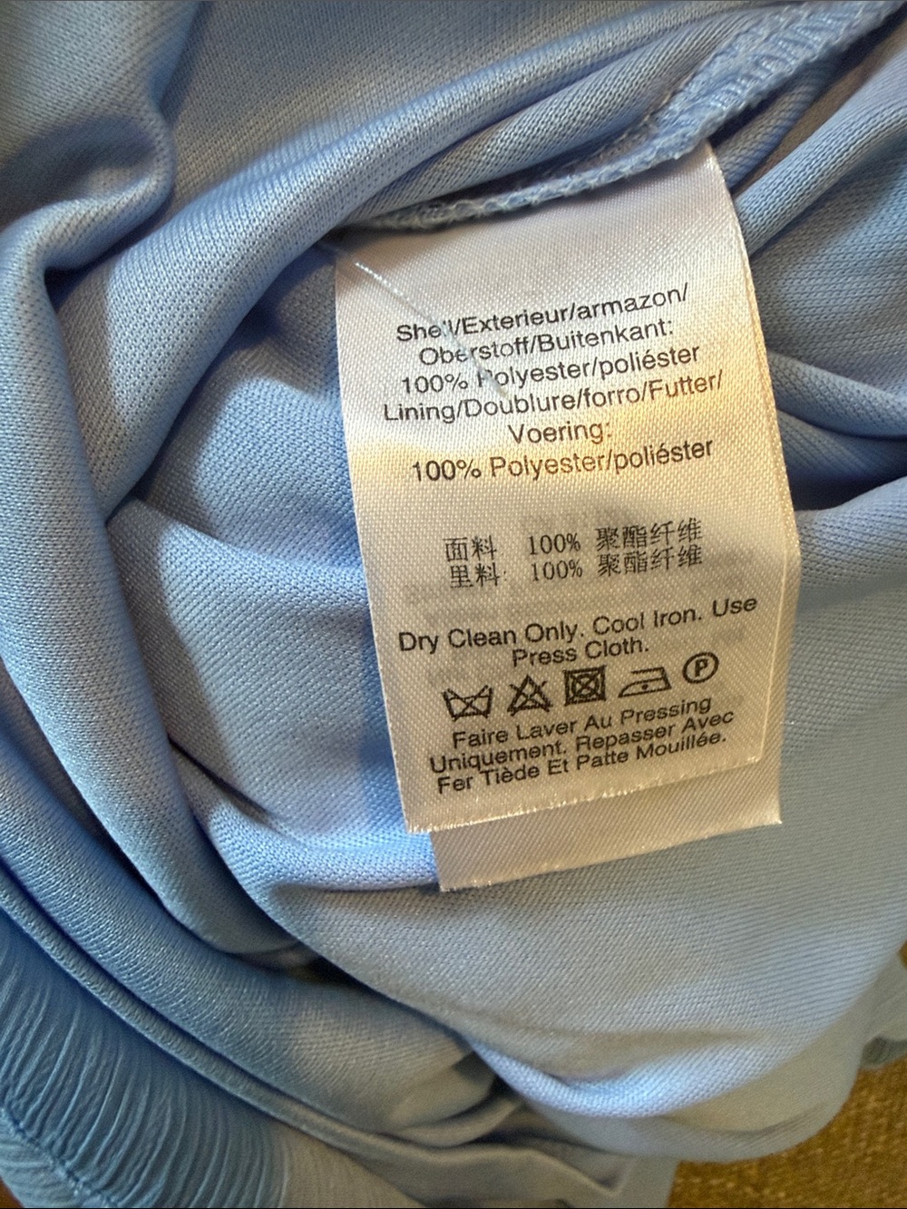 DKNY Light Blue Sleeveless Pleated Tie-Neck pin tuck dress - Picture 8 of 8